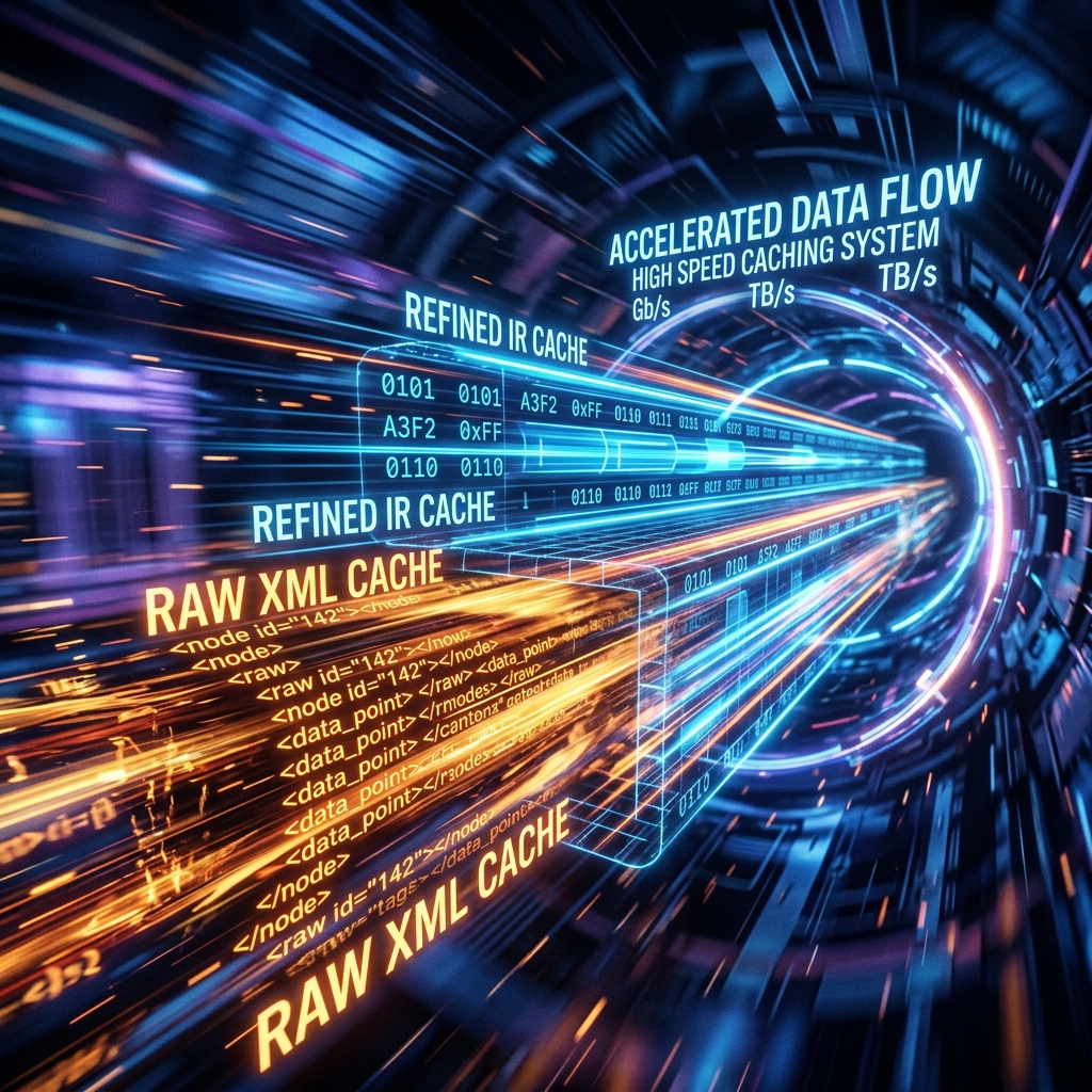 Two cache levels: XML and IR